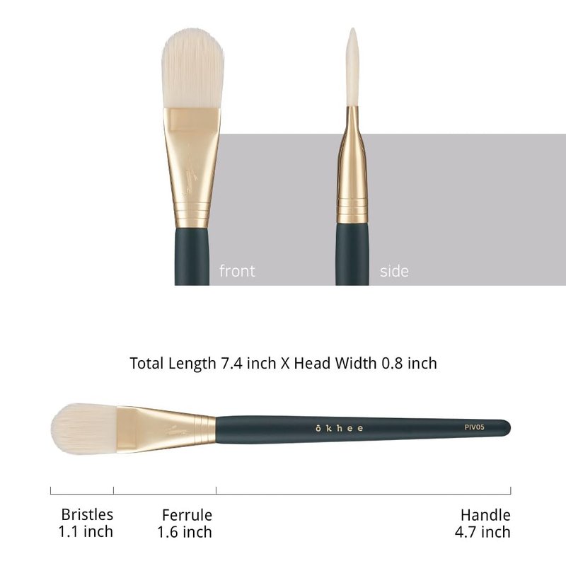 Okhee Basic Base Brush PIV05 - Multi-Functional Makeup Tool for Foundation, Powder & Primer | Designed by K-Pop Artist