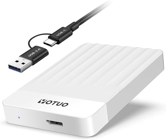 YOTUO 1TB External Hard Drive, Portable Storage Expansion HDD, USB 3.0 & USB-C for PC, Mac, Desktop, Laptop, Smartphone, PS4, Xbox One, Xbox 360, Office & Game, White