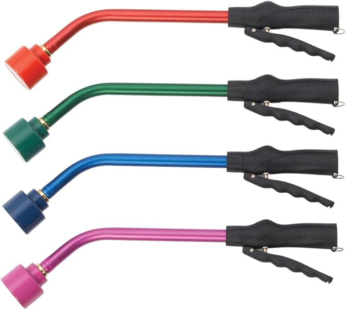 Dramm Touch-N-Flow Rain Wand â 16â Long, Red â Full Watering Flow with Trigger-Style Shut-Off Valve & Lock â High-Flow, Gentle Spray for Gardens, Hanging Baskets & Flowerbeds