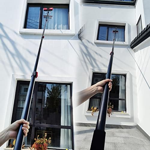 4M-12M Window Cleaning Kit, Telescopic Water Fed Pole, Extendable Brush & Squeegee for Glass, Roof, Solar Panels - Ultimate Outdoor Cleaning Solution