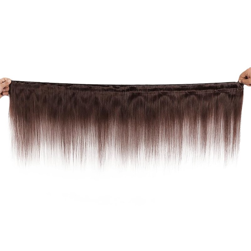 Color 4 Bundles Chocolate Brown Straight Human Hair Bundle 8A Grade Dark Brown 1 Bundle 20 Inch Color 4 Straight Bundles Double Weft Extensions 100G