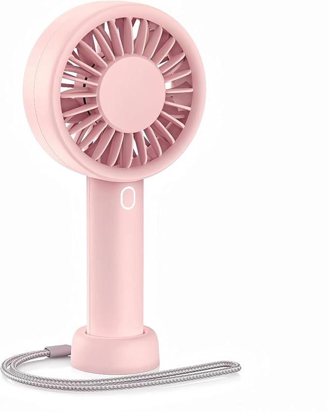 Mizong Mini Fan Portable Handheld Fan USB Rechargeable Personal Fan with Base 10H Long Lasting Battery Mini Pocket Cooling Fan for Desktop Travel Outdoor Vacation Concert Lash Makeup Use