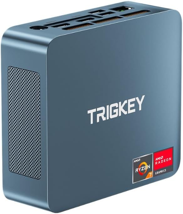 TRIGKEY Mini PC Ryzen 5 5500U(6Cores, 12Threads) 16GB DDR4 500GB M.2 NVME(Max 2200MB/S) SSD, S5 Mini Desktop Computers OS 11 Pro, WiFi6+BT5.2, Triple Display USB 3.2 * 3 Type-C LAN 2.5Gbps