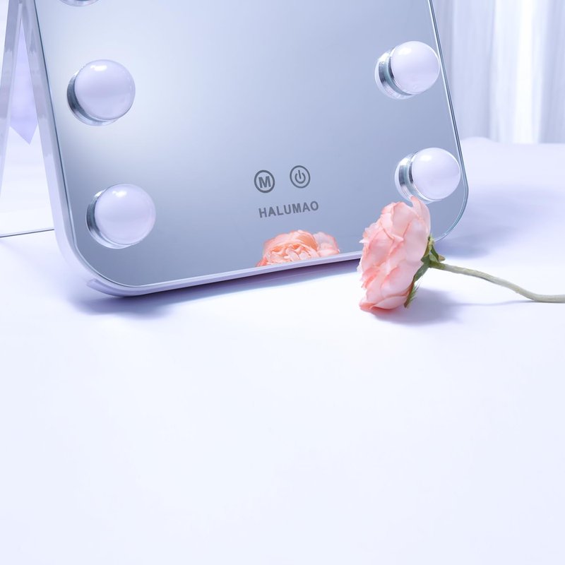 halumao 14.6" Vanity/Makeup Mirror with Lights, Hollywood Mirror with 11 Dimmable LED Bulbs,3 Color Modes,Touch Control