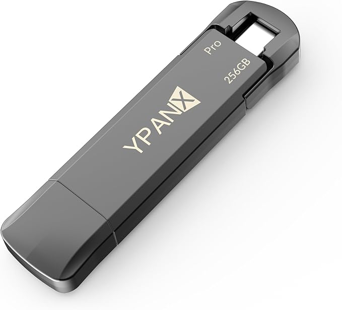 YPANX 256GB Pro Portable SSD, 1000MB/s Speed, USB 3.2 Gen 2 + Type C Dual-Port, Lightweight External SSD for iPhone 15/16/17/Pro/Pro Max, Android, Windows, Mac, Tablets