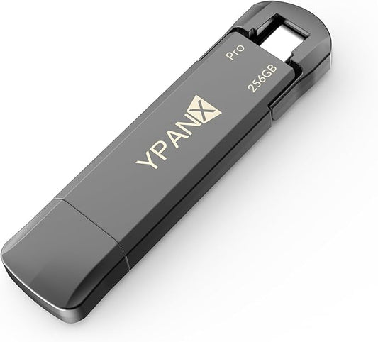 YPANX 256GB Pro Portable SSD, 1000MB/s Speed, USB 3.2 Gen 2 + Type C Dual-Port, Lightweight External SSD for iPhone 15/16/17/Pro/Pro Max, Android, Windows, Mac, Tablets