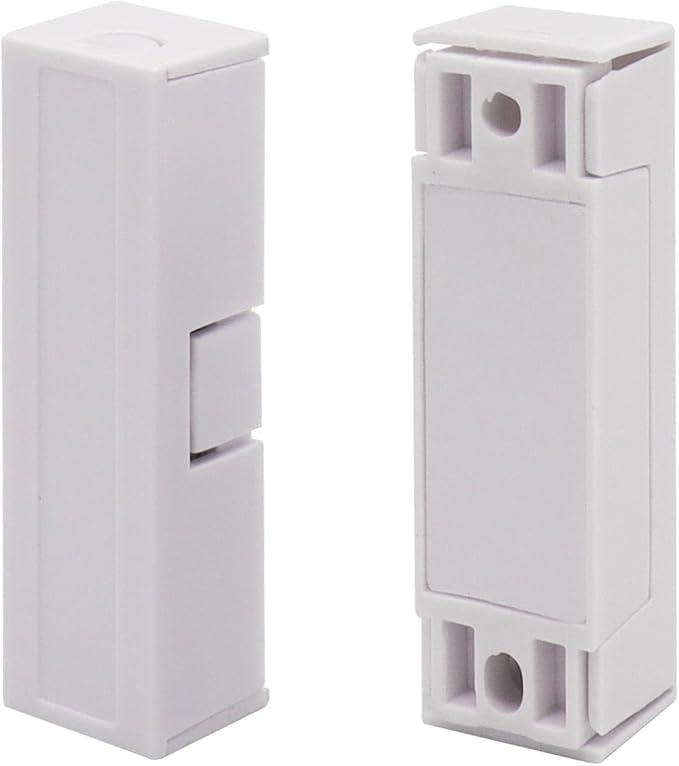 FOCMKEAS 5Pcs Magnetic Reed Switch Wired Surface Mount Normally Closed NC Contact Sensor Alarm Magnetic Door Switch with 2 Wires, ABS White, MC-44b