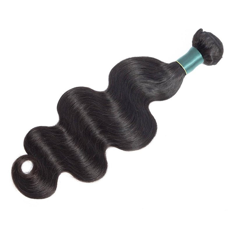 Brazilian Human Hair Bundles Body Wave 24 Inch 1 Bundle Human Hair Weave 12A 100% Unprocessed Virgin Hair Extensions Single Bundle Natural Black Color (Body Wave 1 Bundle, 24)