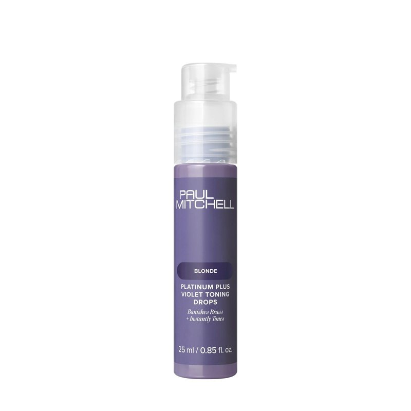 Paul Mitchell Platinum Plus Violet Toning Drops, Banishes Brass + Intensely Tones, Ideal for Blonde, Highlighted, Gray or Silver Hair, 0.85 fl. oz