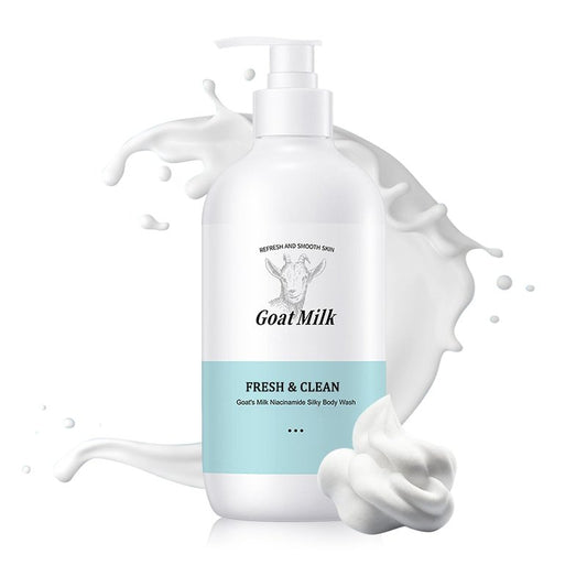 Goat Milk Body Wash,Gentle Silk Soft Foaming Milk Bath,Moisturizing Body Cleanser for All Skin