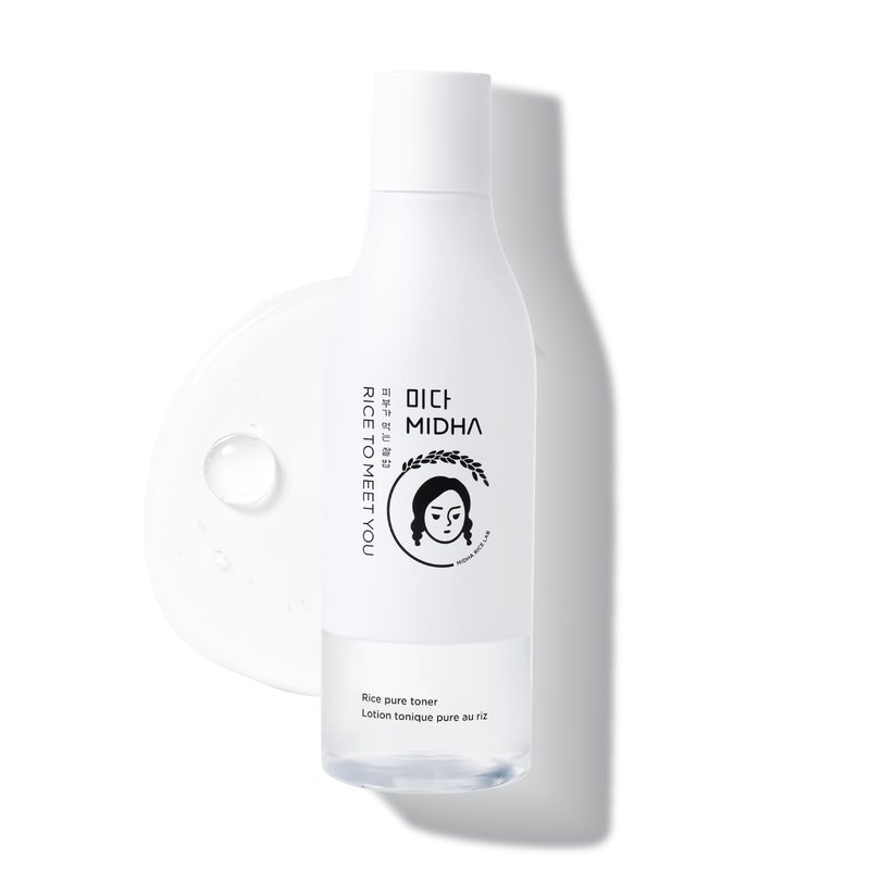 MIDHA Rice Pure Toner, 6.76fl.oz/200ml, Hydrating, Soothing, Fast-Absorbing Daily Toner â Lightweight, Vegan, Alcohol-Free, Clean Beauty Skincare for Sensitive & Dry Skin