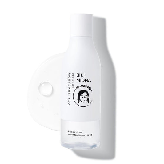 MIDHA Rice Pure Toner, 6.76fl.oz/200ml, Hydrating, Soothing, Fast-Absorbing Daily Toner â Lightweight, Vegan, Alcohol-Free, Clean Beauty Skincare for Sensitive & Dry Skin