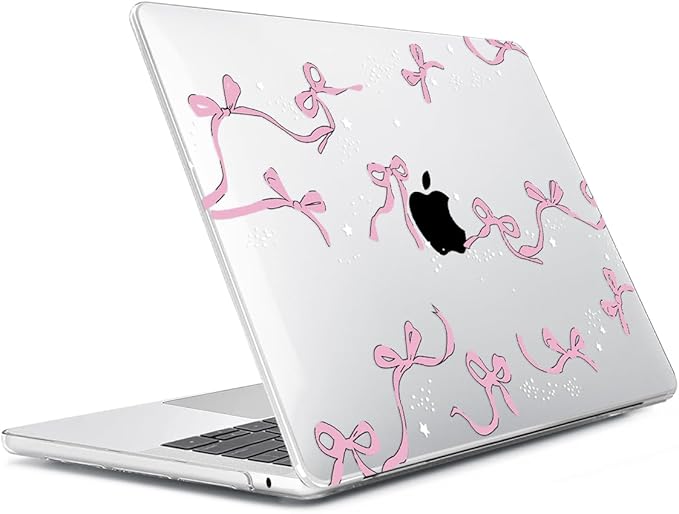 HOHAIYOO Compatible with MacBook Air 13.6 inch Case 2026 2025 2024-2022 Release M5 A3449 M4 A3240 M3 A3113 M2 A2681 with Touch ID, Plastic Hard Shell&Keyboard Cover&Screen Protector&Webcam Cover, Bows