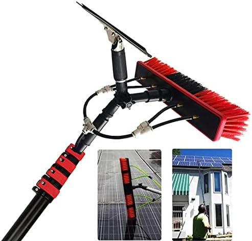 4M-12M Window Cleaning Kit, Telescopic Water Fed Pole, Extendable Squeegee & Brush, Outdoor Glass & Solar Panel Cleaner, Roof Cleaning Tool, Easy Reach for High Windows