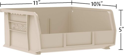 Akro-Mils Plastic Storage Bins - Space-Saving Stackable Organizers for Garage & Pantry | Blue, 11" x 11" x 5", 6-Pack