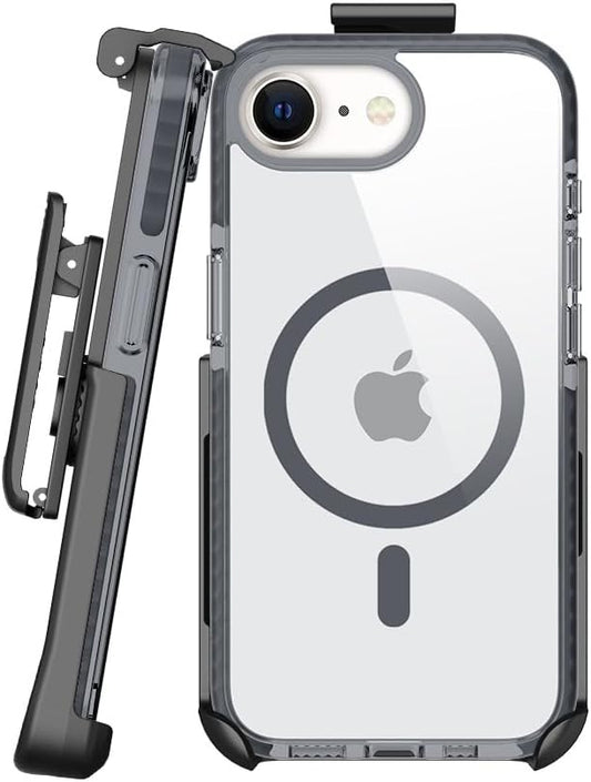 BELTRON Belt Case for iPhone 16e (2025) iPhone 17e (2026) Slim Protective Transparent Case & Rotating Belt Clip Holster Combo (Compatible with MagSafe)