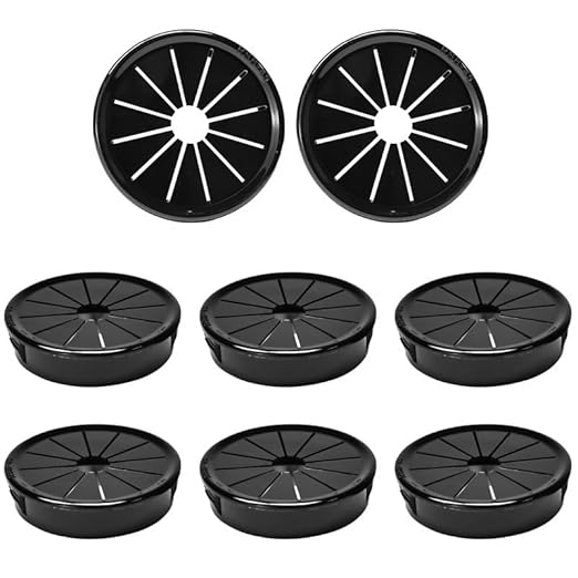 EASYEAH 8PCS Cable Grommets, 1-3/4"(45mm) Desk Hole Cover Petal Shaped Buckle Type Nylon Snap Bushing Grommet, Wire Hole Cover Insert for Cables and Cords Management and Protection of Cabinet, Black