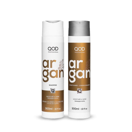 QOD PRO Argan Hair Care Set – Shampoo, Conditioner & Argan Oil Serum, Deep Hydration, Frizz Control & Shine for Dry, Damaged Hair, Total 660ml / 22.2 fl.oz