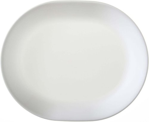 Corelle Winter Frost White Serving Platter - Vitrelle Glass, Set of 3 | Durable & Elegant Design