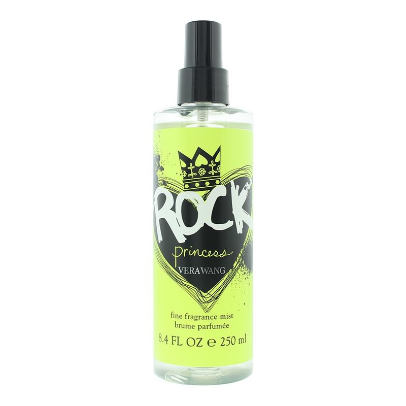 Vera Wang Rock Princess Body Mist 8 fl oz (Pack of 1), Notes of Peach, Jasmine, and Vanilla, Women's Fragrance, Long Lasting, Everyday Fragrance