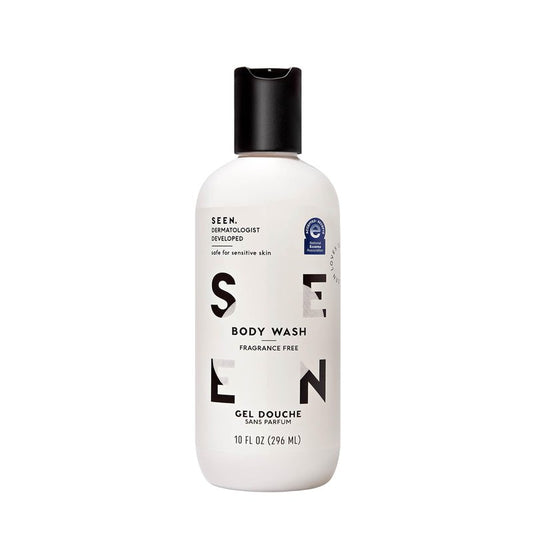 SEEN Body Wash, Fragrance Free - Non-Comedogenic & Non-Irritating Body Wash- Dermatologist-Developed - Safe for Sensitive, Eczema & Acne Prone Skin