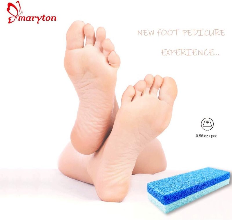 Maryton Pumice Stone for Feet - Hard Skin & Callus Remover | Pack of 4 - Blue