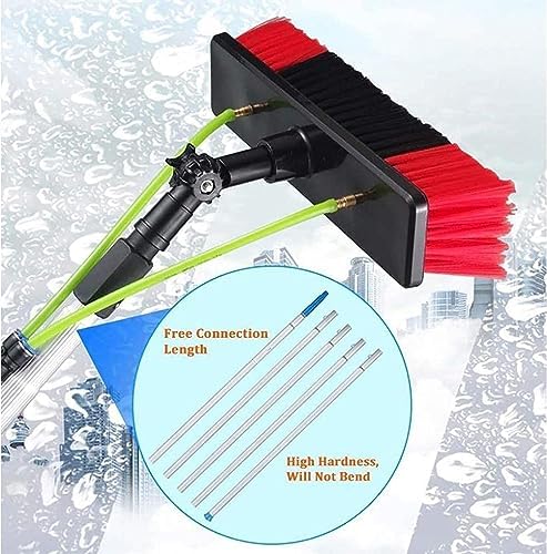 Window Cleaning Pole Water Fed Telescopic Brush Extendable Cleaner Conservatory Roof Cleaning Tools for Photovoltaic Panel Cleaning Trucks Windows Brush Head(Color : 10m/