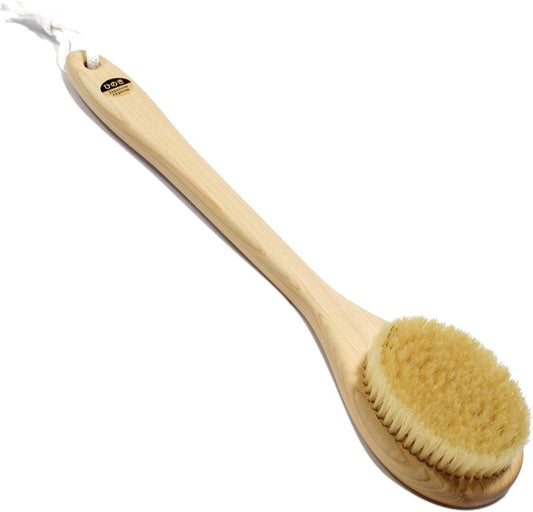 Body Brush - Long Handle 14-Inch Boar Bristle Brush with Japanese Hinoki Wood Handle