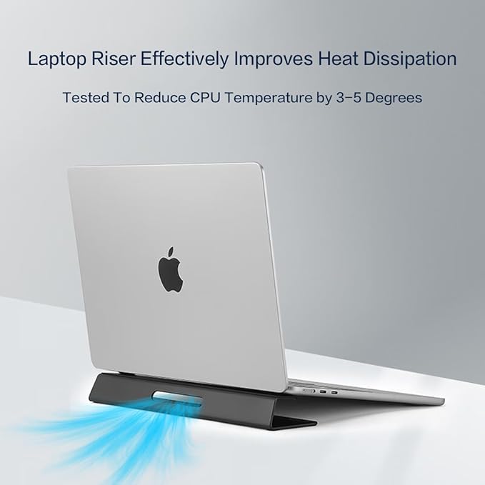 Psitek Portable Laptop Wedge Airflow Cooling Stand, Aluminium Laptops Feet Legs Improved Ergonomics, Stability, and Versatility - Compatible with MacBook and All Laptop, with Ruler