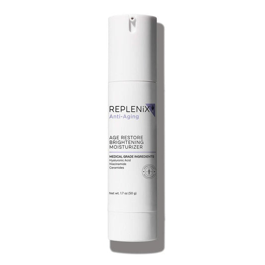 Replenix Age Restore Brightening Face Moisturizer with Hyaluronic Acid, Niacinamide & Ceramides, Medical-Grade Oil-Free Facial Cream for Mature Skin (1.7 oz)