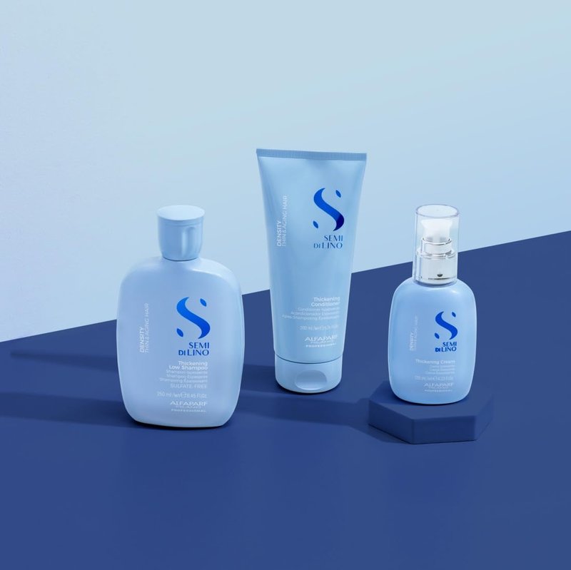 Alfaparf Milano Semi di Lino Density Gift Set | Thickening Shampoo, Conditioner & Leave-In Cream for Thin, Aging Hair - Sulfate Free