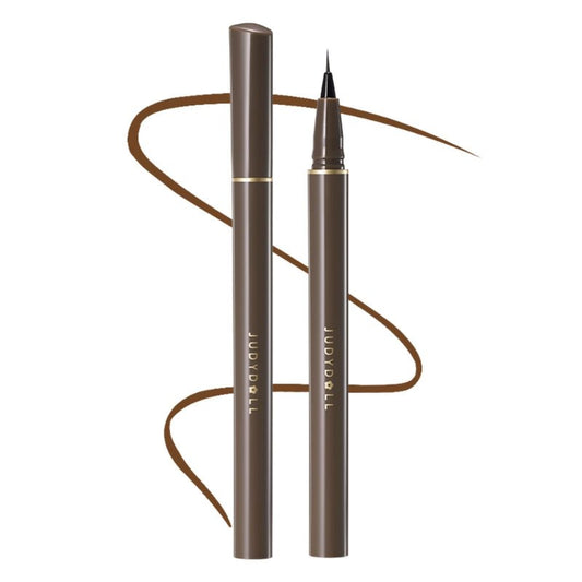 JUDYDOLL Ultra-Fine Liquid Eyeliner-Precision Tip for Wing Line, Smudge-Proof, Quick-Drying, Waterproof, Easy to Get Inner Corner Lined, Hooded Eyes-Friendly (#2 Deep Brown)