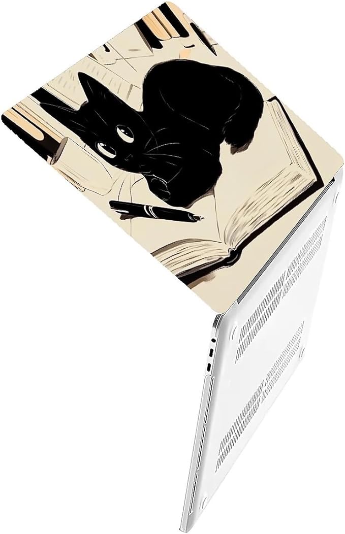 COTAIL Compatible with MacBook Air 13.3 13.6 Inch Case 2022 2021 2020 2019 Plastic Hard Shell Case Cover,13.6 Air (A2681) M2 2022, Black Cat