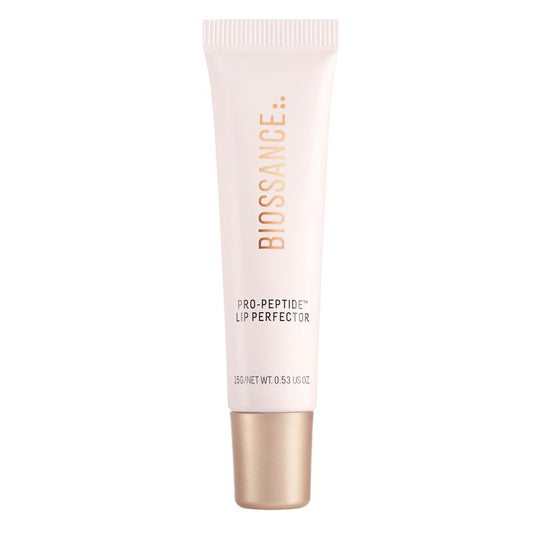 Biossance Pro-Peptide Lip Perfector – Triple-Treat Vegan Lip Balm – Deeply Hydrating with Pro-Peptides & Hyaluronic Acid – Enhances Natural Lip Color – Silky, Glossy Finish in H2Glow, Clear