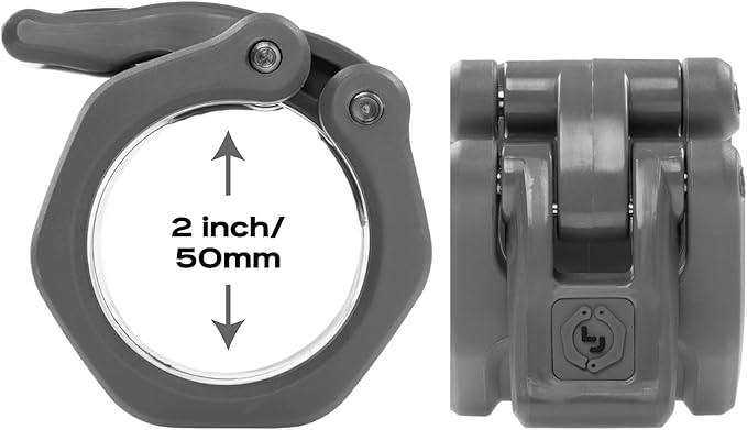 Lock-Jaw Barbell Collars HEX Olympic Barbell Clamps 2 Pcs – Heavy Duty Bar Clamps for 2” & 50mm Olympic Bars – Secure Weight Bar Clamps for Strength Training & Home Gym Accessories – Orange