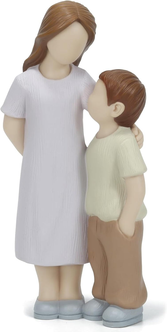 Sibling Love Resin Sculpture - Sentimental Brother and Sister Figurine for Home Decor | Perfect Childhood Gift