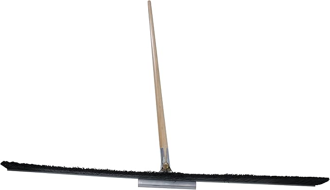 Marshalltown Heavy-Duty Seal Coating Broom, 36 Inch Broom Head, 72 Inch Wood Handle, Heavy Duty Synthetic Brush Strip with 2-1/2 Inch Trim, RED700373