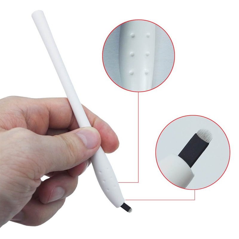 CHOOSE-IT 18U Microblading Disposable Pens Microblading Supplies 10 PCS Signature Microblading Needle Pen Microblading Kit Eyebrow Makeup Disposable Sterile Microblades