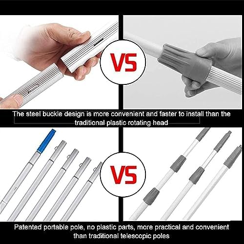 Window Cleaning Pole Water Fed Telescopic Brush Extendable Cleaner Conservatory Roof Cleaning Tools for Photovoltaic Panel Cleaning Trucks Windows Brush Head(Color : 8m/2