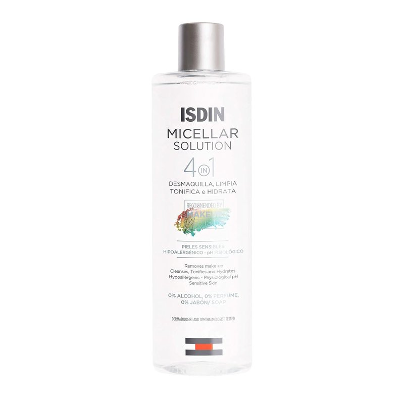 ISDIN Micellar 4-in-1 Facial Cleansing Water - Hydrating Toner & Makeup Remover for Sensitive Skin | 13.5 FL OZ