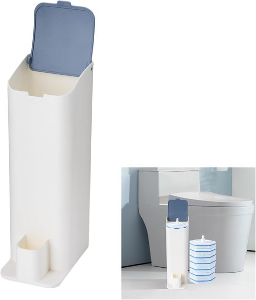 Clorox Toilet Wand Holder - Compatible Design | White & Blue, Includes Wand for Easy Cleaning