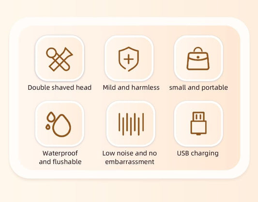 Dual-Head Rechargeable Hair Trimmer for Women, Body Shaver with 3D Floating Blades, Detachable Heads, Smooth & Painless Hair Removal