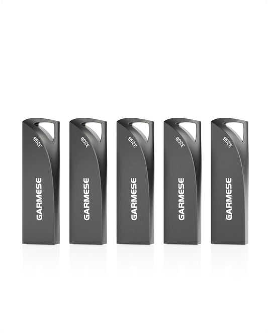 GARMESE 32GB USB 3.0 Flash Drive, 5-Pack Waterproof Metal USB Memory Stick, Slim Thumb Drive Portable Pen Drive with Keychain Hole Stylish Jump Drive for Computer/Car/Smart TV