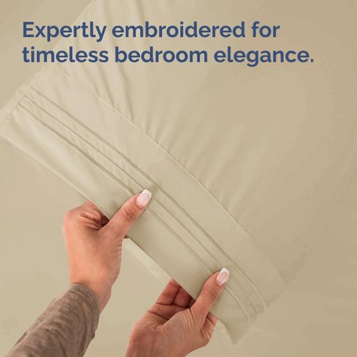 King Standard Pillow Cases - Ultra-Soft Hotel Quality Covers | Fade-Resistant & Wrinkle-Free | 2-Piece Set in Cream