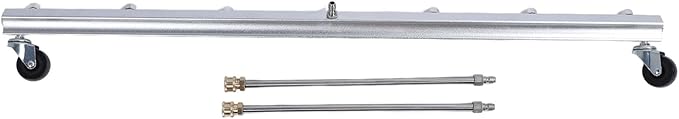 Pressure Washer Broom 39.37 Inch Extension Rod Stainless Steel Cleaner Quick Connect for Driveways Patios Undercarriages Commercial Residential Use (for Undercarriage Cleaner)