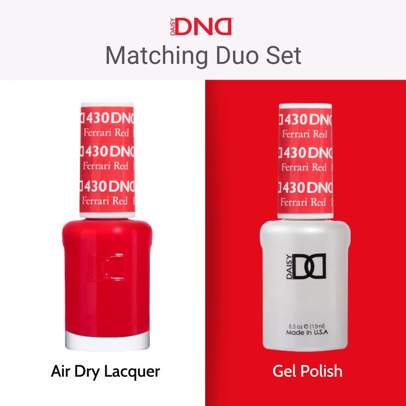 DND Gel Polish Set, Orange Collection, UV/LED Gel Polish and Air Dry Nail Lacquer, Matching Chip-Free Polish Duo, 425 Terra Cotta, 0.5 Fl Oz