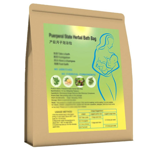Postpartum Comfort Herbal Bath Bag&Foot Soak Sachets for New Moms,Plant-Based Foot & Body Bath,40g x 10 Pack,Multi-Use,Ginger Mugwort Infusion