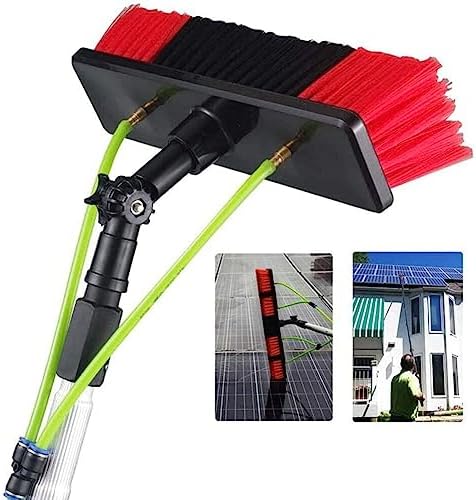 Telescopic Window Cleaning Pole 10-39ft, Water Fed Brush with 30cm/50cm Head, Ideal for Roof & High Window Cleaning, Extendable & Durable Cleaning Tools