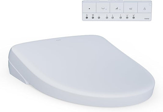 TOTOÂ® WASHLETÂ®+ S7A Electronic Bidet Toilet Seat with EWATER+Â® Bowl and Wand Cleaning, Auto Open and Close Contemporary Lid, Elongated, Cotton White - SW4736AT40#01