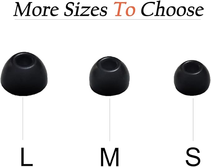 Silicone Ear Tips for Beats Studio Buds - Replacement Tips for Beats Earbuds, Fit Pro, Solo Buds, PowerBeats Pro 2, 6 Pairs (Black, S/M/L)